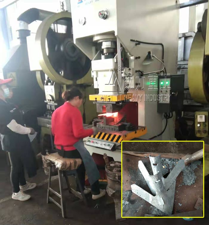 農(nóng)機(jī)配件刀片紅沖壓成型100噸液壓沖床案例